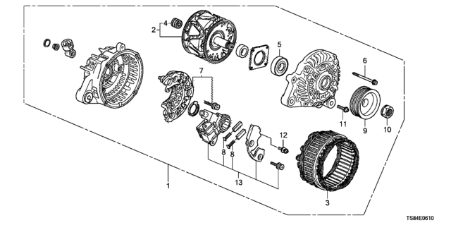 2012 Honda Civic Pulley Diagram for 31141R1AA01
