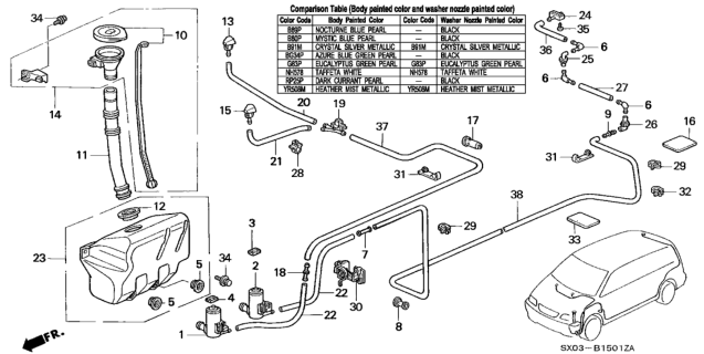 1998 Honda Odyssey Gasket (Parallel Type) (Mitsuba) Diagram for 38516SA0671