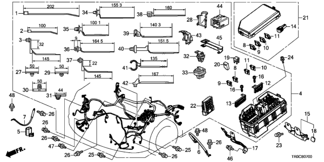 2014 Honda Civic  Rubber (10X10) Diagram for 38253TR0000