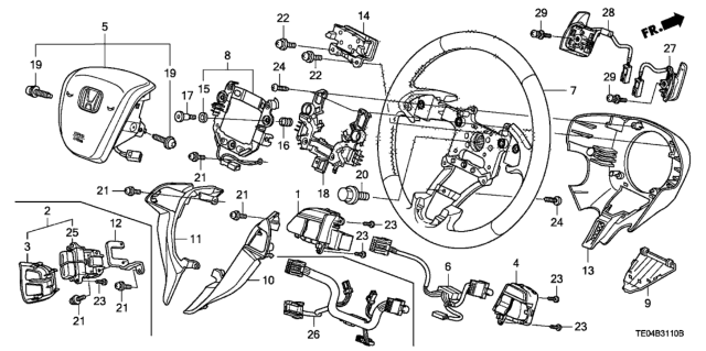2008 Honda Accord Switch Assembly, Audio Remote Diagram for 35880TA0A01