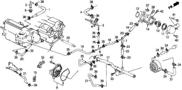 1988 Honda Prelude  Clip, Hose (18.7MM) Diagram for 19512PK2003