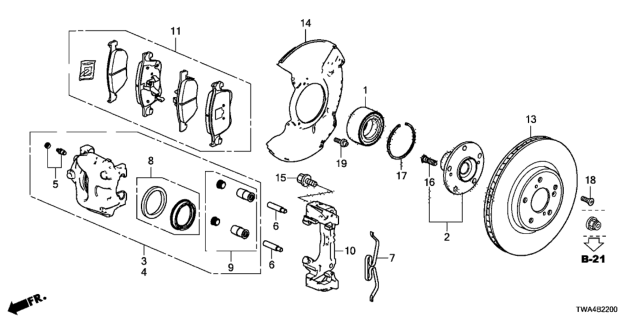 2018 Honda Accord Hybrid Seal Kit Diagram for 45006TVCA01