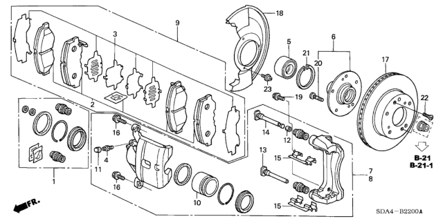 2006 Honda Accord Shim Set, FR. Diagram for 06455SDAA01