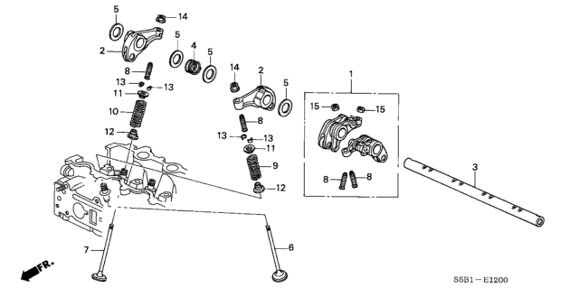 2004 Honda Civic Shaft, Rocker Diagram for 14631PZA000