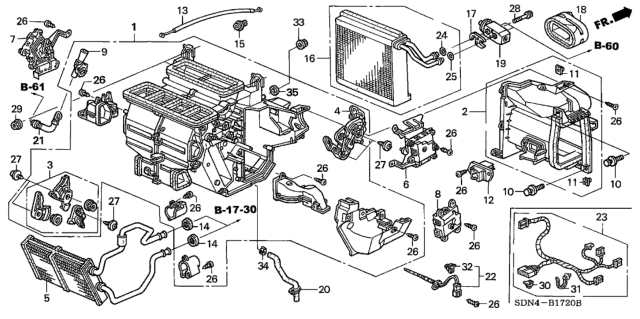 2003 Honda Accord  Cable, Water Valve Control Diagram for 79544SDAA10