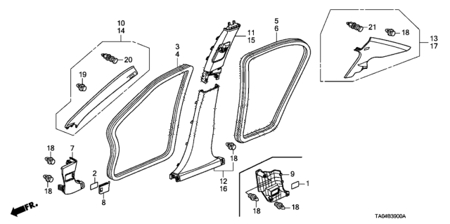 2009 Honda Accord Grn L, FR Plr*NH686L* Diagram for 84151TA5A01ZA