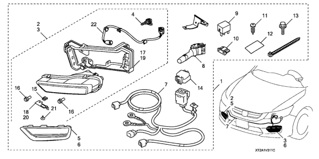 2015 Honda Accord  Bulb H8 (Ll) Diagram for 33165TL0003