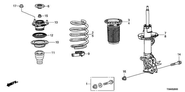 2012 Honda Civic  Spring, Left Front Diagram for 51406TS8A01