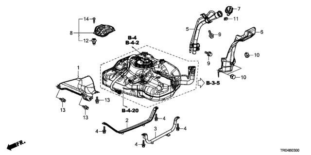 2012 Honda Civic Band, Fuel Tank Mounting Diagram for 17521TR0A00