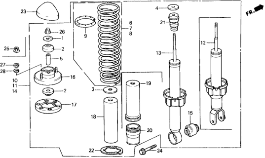 1989 Honda Civic  Bolt, Damper (Lower) (10X84) Diagram for 90172SK7A01