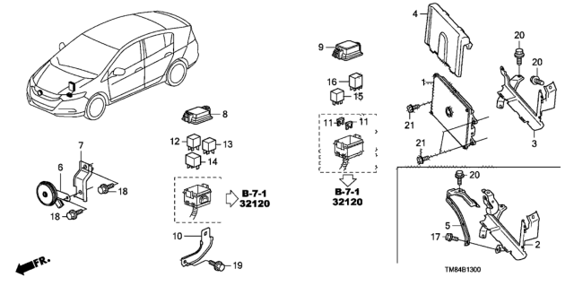2012 Honda Insight  Control Module, Engine (Rewritable) Diagram for 37820RBJA01