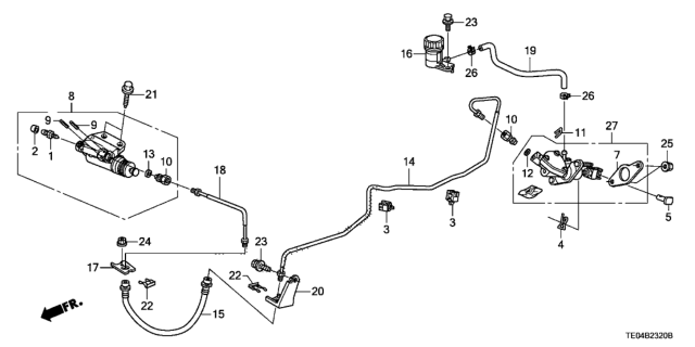 2009 Honda Accord Bracket A, Clutch Pipe Diagram for 46995TA0A01