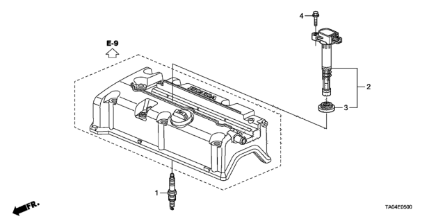 2008 Honda Accord Spark Plug (Sxu22Hcr11S) (Denso) Diagram for 12290R40A02