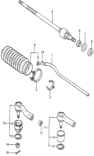 1981 Honda Prelude Washer, Tie Rod Stopper Diagram for 53535SA0000