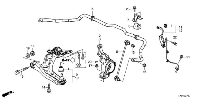 2014 Honda Fit EV  Bolt, Flange (14X105) Diagram for 90186SJA010