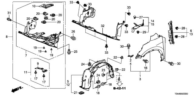 2012 Honda CR-V  Lid, FR. Oil Drain Diagram for 74113T0AA00
