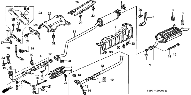 2004 Honda Civic Gasket, Exhuast Flexible Diagram for 18229S5DA11