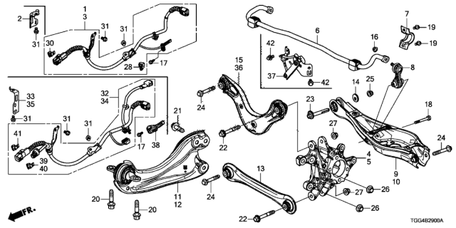 2017 Honda Civic  Arm, RR. (Upper) Diagram for 52510TGGA00