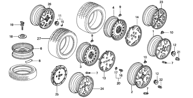 1998 Honda Accord Trim, Wheel (15X6 1/2Jj) Diagram for 44733S87A00