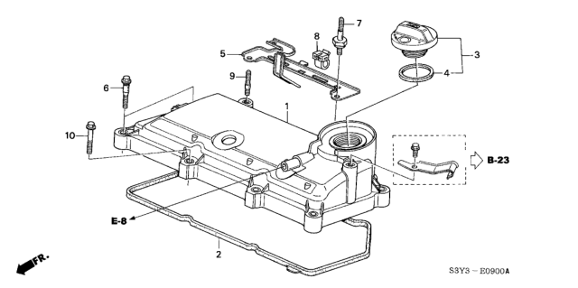 2003 Honda Insight  Clip, Wire Harness Diagram for 90691PM4013
