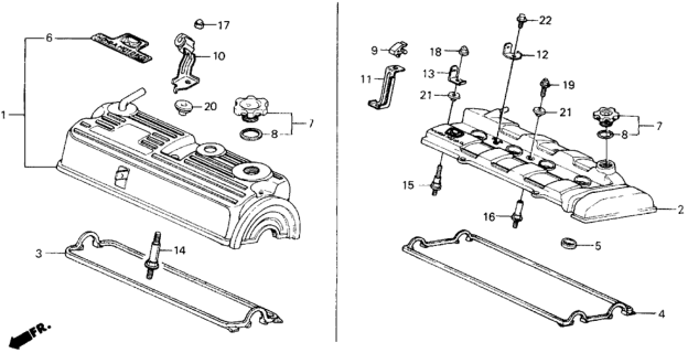 1989 Honda Prelude  Bolt B, Cylinder Head Cover Diagram for 90014PH3010