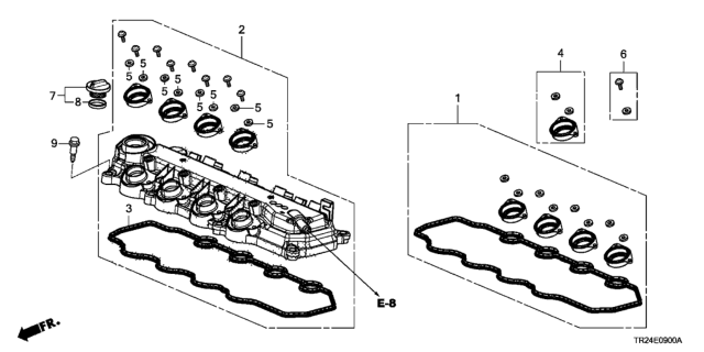 2012 Honda Civic  Gasket, Head Cover Diagram for 12341RBJ003