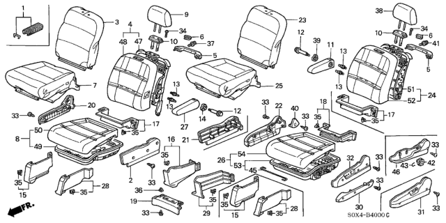 2000 Honda Odyssey  Cover, L. FR. *G49L* (Power Seat)(Sps) (LIGHT FERN GREEN) Diagram for 81595S0XA22ZA