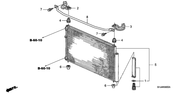 2007 Honda Odyssey  Bracket, R. Condenser (Upper) Diagram for 80105SHJA01