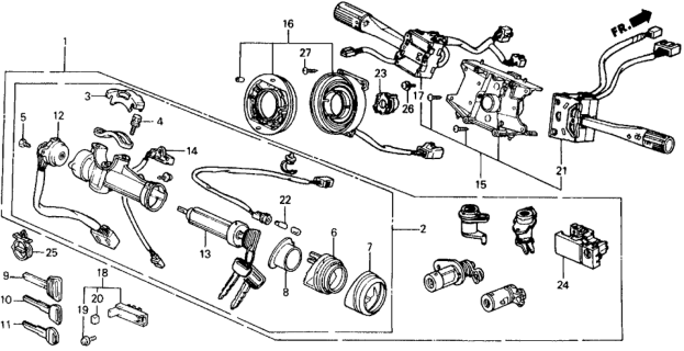 1989 Honda Prelude  Key, Blank Plastic Master (44MM) Diagram for 35113SE3003