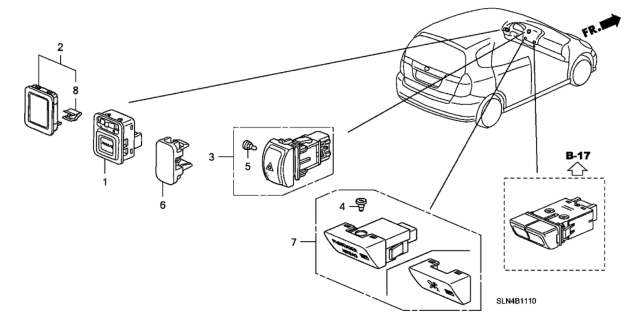 2007 Honda Fit  Bulb, Neo-Wedge (14V 60Ma) Diagram for 35871SFA003