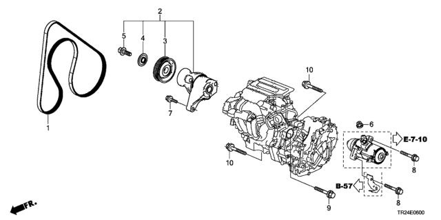 2012 Honda Civic Belt, Water Pump (Bando) Diagram for 19230RMX003