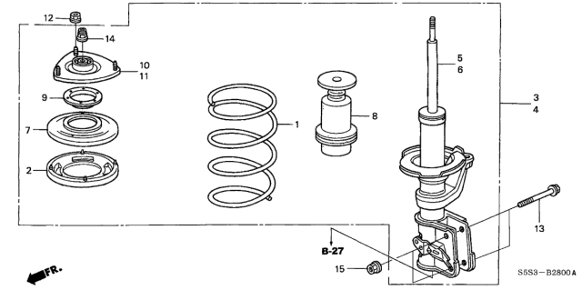 2005 Honda Civic Mount, Right Front Shock Absorber Diagram for 51920S7A024