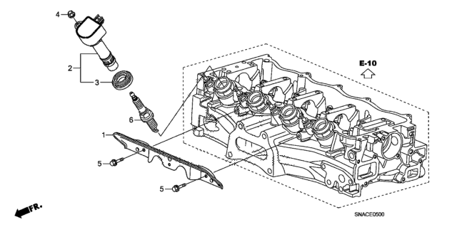 2011 Honda Civic  Insulator, Coil Heat Diagram for 30511RNAA01