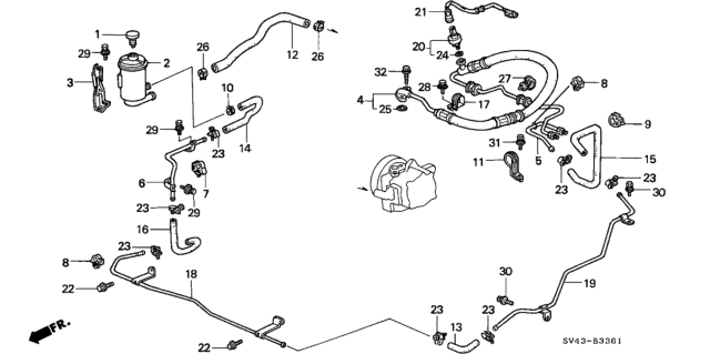 1996 Honda Accord  O-Ring (7.8X1.9) Diagram for 91304P0H013