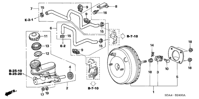 2006 Honda Accord Power Set, Master (10") Diagram for 01469SDAA00