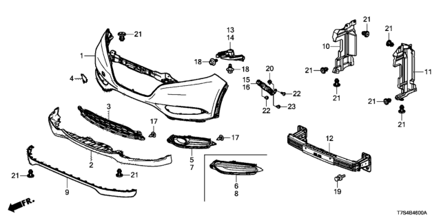 2018 Honda HR-V Garnish, R. FR. Diagram for 71105T7JH00