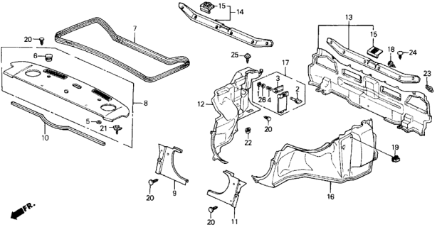 1990 Honda Prelude Clip, Trim (5MM) *NH167L* (GRAPHITE BLACK) Diagram for 91560SE3003ZT
