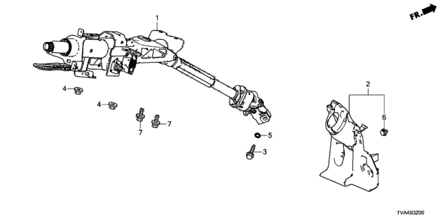 2019 Honda Accord  Column Assembly, Steering Diagram for 53200TVAA03