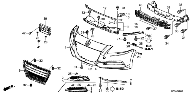 2011 Honda CR-Z  Bolt C, Bumper Diagram for 90104SR2003