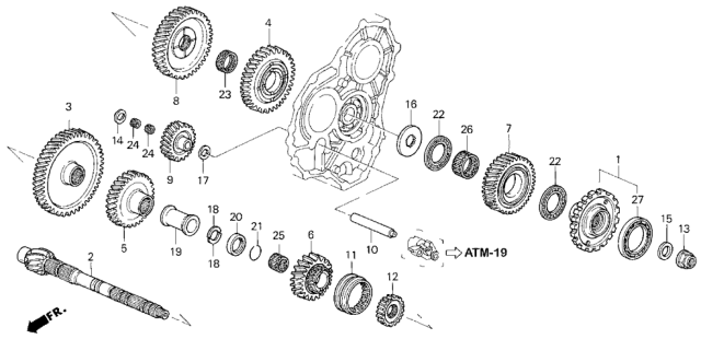1997 Honda Accord  Cotter (32MM) Diagram for 90431P0Z000
