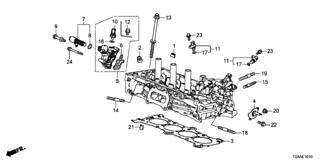 2017 Honda Accord  Oil Seal, Control Valve Diagram for 15832RAAA01