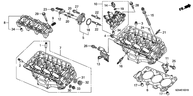 2009 Honda Pilot  Switch Assembly, Oil Pressure Diagram for 37240R70A04