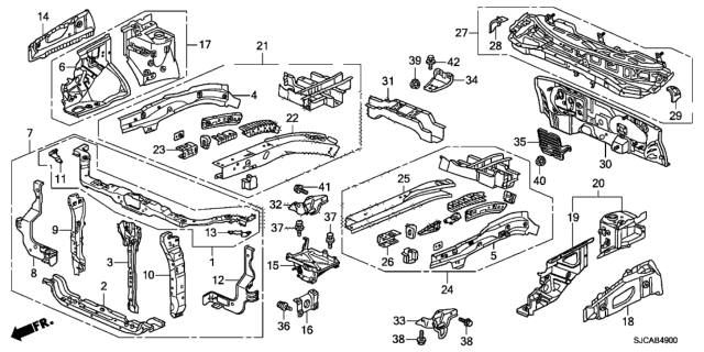 2014 Honda Ridgeline Extension Set, L. FR. Side Diagram for 04615SJCA00ZZ