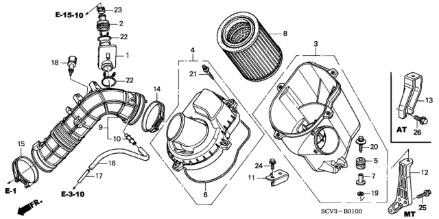2003 Honda Element  Clip, Tube (D34) Diagram for 91405RAAA00