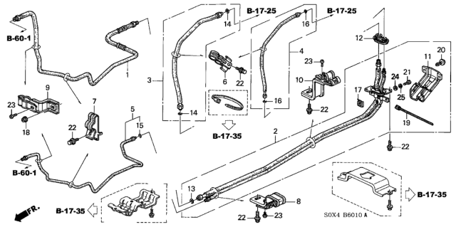 2004 Honda Odyssey Bracket A, Air Conditioner Pipe Diagram for 80361S0XA00
