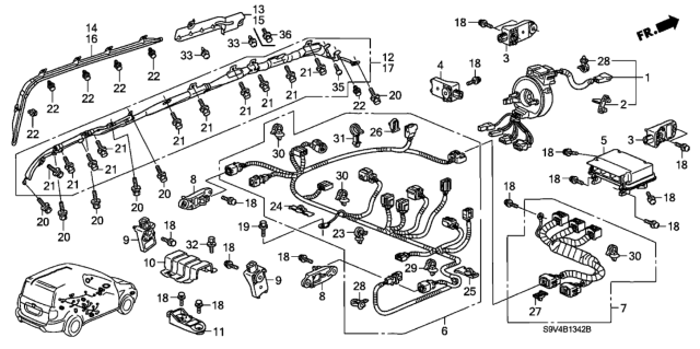 2006 Honda Pilot Cover, Safing Sensor Diagram for 77971SHJA00