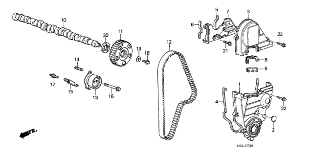 1988 Honda CRX Bolt A, Tensioner Diagram for 14517PG6000
