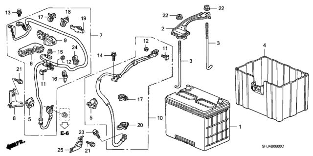 2007 Honda Odyssey  Bracket, Starter Cable Diagram for 32411SHJA01