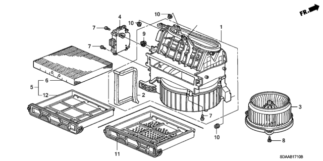 2007 Honda Accord  Seal, Blower (Outer) Diagram for 79308SDAA01