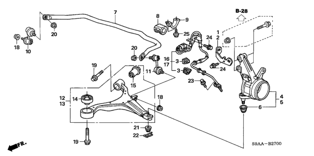 2006 Honda CR-V Knuckle, Right Front (Abs) Diagram for 51210S9A982